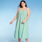 Women's Plus Size Midi Cover Up Dress - Kona Sol Mint