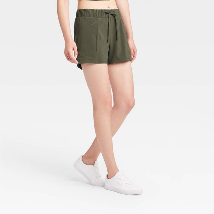 Women's Move Stretch Woven Shorts 4 - All In Motion Olive Green Xs, Women's, Green Green