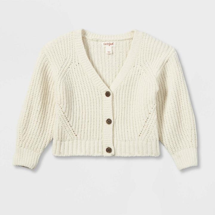 Toddler Girls' Button-front Cardigan - Cat & Jack Cream