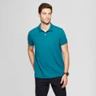Men's Standard Fit Short Sleeve Loring Polo T-shirt - Goodfellow & Co Underseas Teal