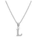Target Women's Sterling Silver Initial Pendant - L (18), Size: Large, Sterling