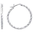 Distributed By Target Silver Plated Brass Polished Hoop (30mm), Women's,