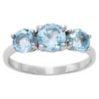Tiara 1.76 Ct. T.w. 3 Stone Sky Blue Ring In Sterling Silver - (7), Girl's, Swiss Blue Topaz