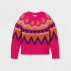 Girls' Fair Isle Pullover Sweater - Cat & Jack Pink