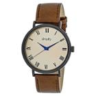 Simplify The 2900 Men's Leather Strap Watch - Black/brown, Brown/black