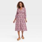 The Nines By Hatch 3/4 Sleeve Maternity Dress Red Floral