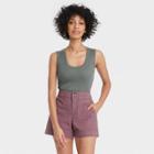 Women's Slim Fit Tank Top - A New Day Dark Gray