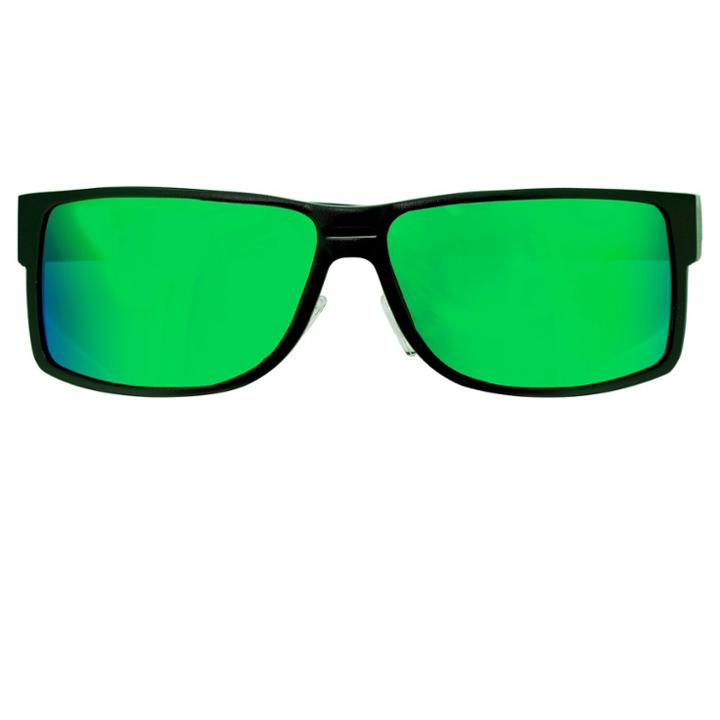 Breed Men's Stratus Polarized Sunglasses With Aluminum Frame And Arms - Silver/green,