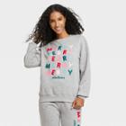 Mighty Fine Women's Merry Whatever Holiday Graphic Sweatshirt - Gray