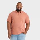 Men's Big & Tall Standard Fit Short Sleeve Collared Polo T-shirt - Goodfellow & Co Orange