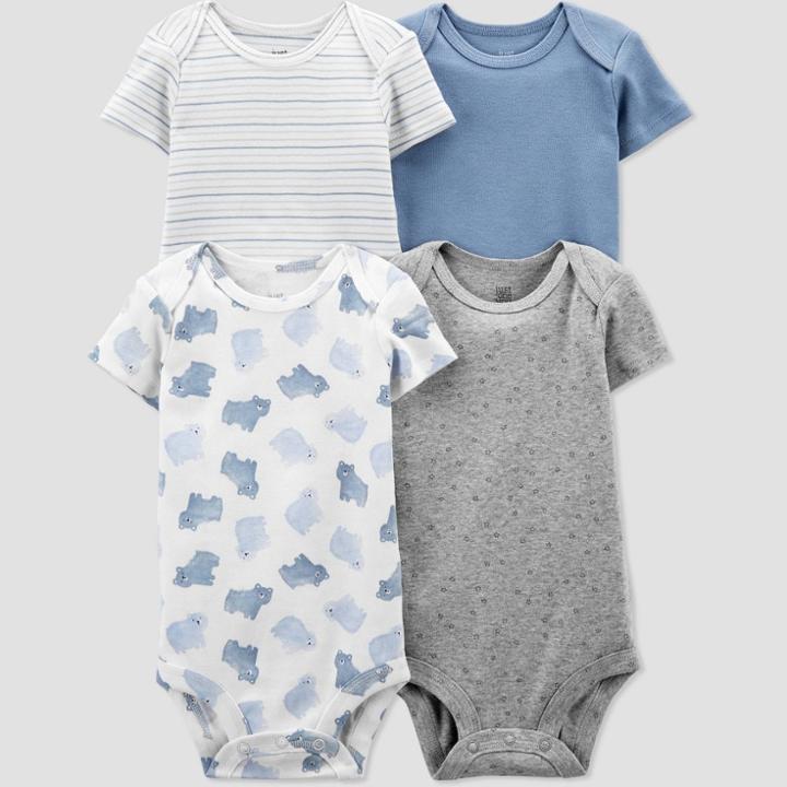Baby Boys' 4pk Bear Bodysuit - Just One You Made By Carter's Blue