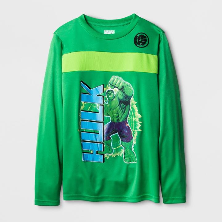 Boys' Marvel Hulk Activewear T-shirt - Kelly Green