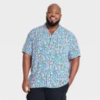 Men's Big & Tall Camp Collared Short Sleeve Button-down Shirt - Goodfellow & Co Forest Green