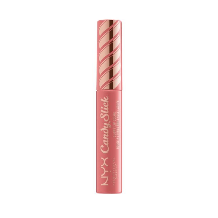 Nyx Professional Makeup Candy Slick Glowy Lip Color Sugarcoated Kiss - 0.25 Fl Oz, Deep Pink