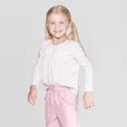 Oshkosh B'gosh Toddler Girls' Floral Long Sleeve Blouse - Cream 5t, Girl's, White
