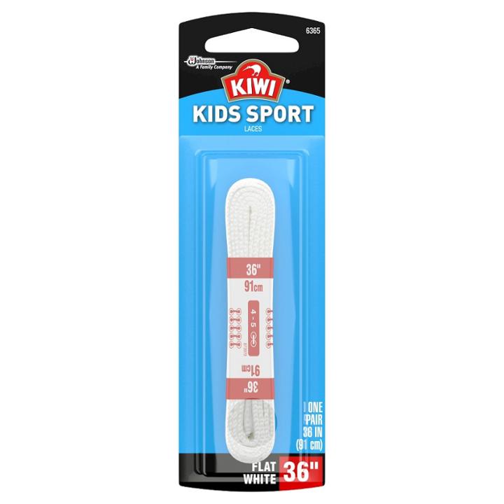 Kiwi Sport Flat Laces White 36 Inches 1 Pair, Adult Unisex