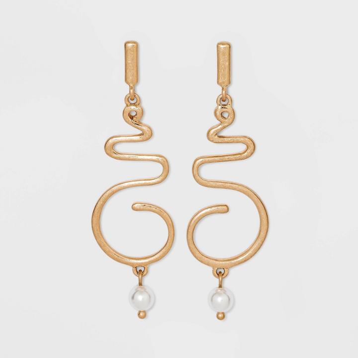 Open Squiggly Earrings - A New Day Gold