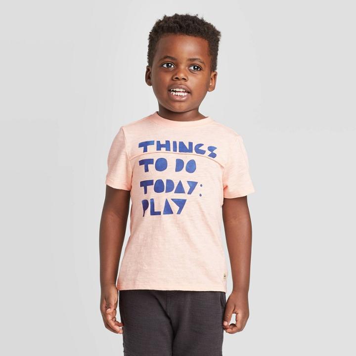 Petitetoddler Boys' Short Sleeve 'things To Do Today' Graphic T-shirt - Art Class Light Coral 12m, Toddler Boy's, Pink