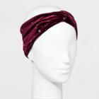 Twist Front Velvet Head Wrap With Metallic Star Print - Wild Fable Burgundy, Red