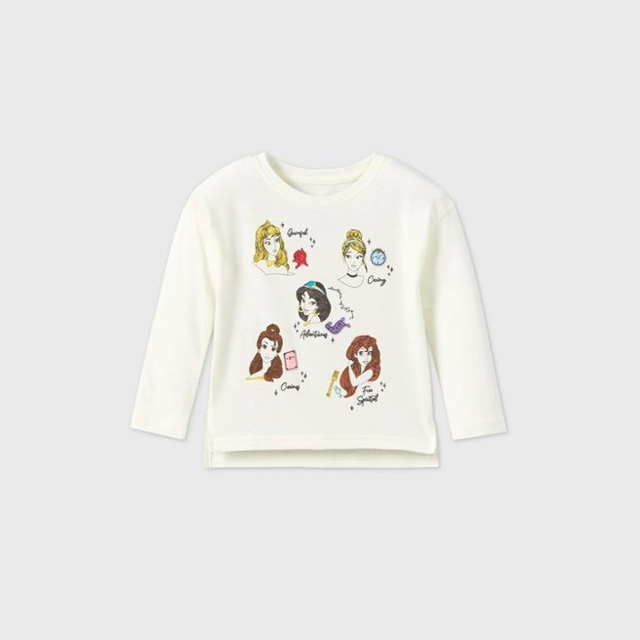 Toddler Girls' Disney Princess T-shirt - Off-white 2t - Disney Store, Beige/white