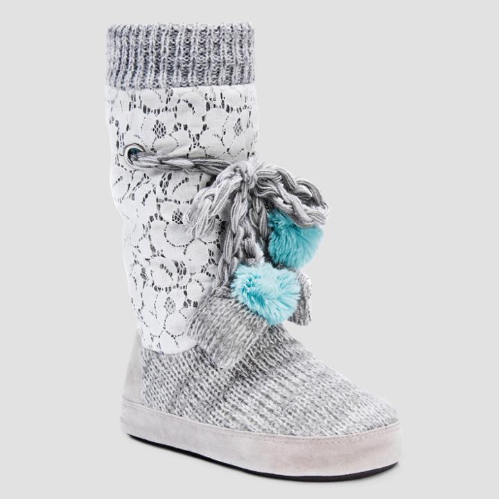 Women's Vanessa Muk Luks Bootie Slippers Grey - Xl