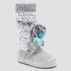 Women's Vanessa Muk Luks Bootie Slippers Grey - Xl