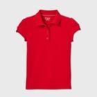 Petitegirls' Short Sleeve Interlock Uniform Polo Shirt - Cat & Jack Red