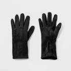 Women's Mid-wrist Velvet Gloves - A New Day Black