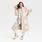 Women's Plus Size Coatigan Sweater - A New Day Gray Plaid