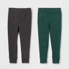 Toddler Boys' Jogger Fit Fleece 2pk Sweatpants - Cat & Jack Gray/green 12m, Boy's, Black