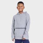 Boys' Lightweight Fleece Hooded Sweatshirt - All In Motion Heathered Gray