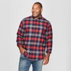 Men's Tall Standard Fit Pocket Flannel Long Sleeve Collared Button-down Shirt - Goodfellow & Co Apple Red