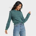 Women's Crewneck Pullover Sweater - Universal Thread Teal Blue