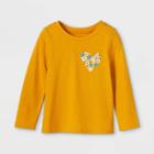 Toddler Girls' Floral Heart Long Sleeve Graphic T-shirt - Cat & Jack Dark Yellow