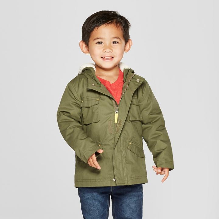 Toddler Boys' Military Parka - Cat & Jack Green