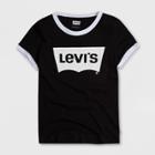 Levi's Girls' Oversized Batwing Short Sleeve T-shirt - Black