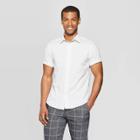 Men's Jacquard Short Sleeve Novelty Button-down Shirt - Goodfellow & Co Gray
