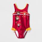 Toddler Girls' Harry Potter One Piece Swimsuit - Red