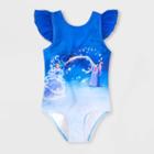 Girls' Disney Cinderella One Piece Swimsuit - Blue 3 - Disney
