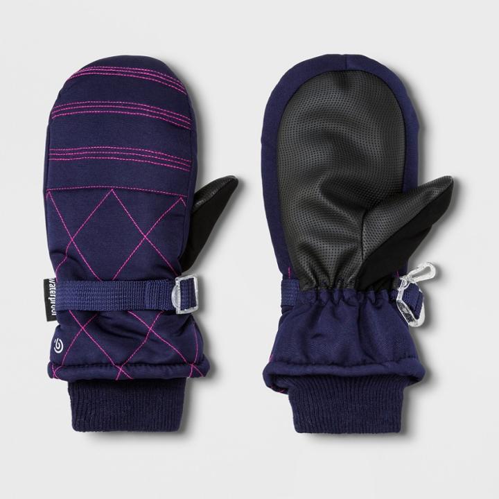 Girls' Ski Mittens - C9 Champion Blue Fuchsia 8-16, Blue Pink