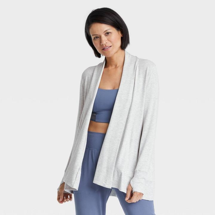 Women's Cozy Lightweight Fleece Cardigan - All In Motion Heather Gray