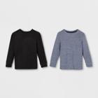 Toddler Boys' 2pk Thermal Long Sleeve T-shirt - Cat & Jack Navy/black