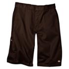 Dickies Men's Loose Fit Twill 13 Multi-pocket Work Shorts- Dark Brown
