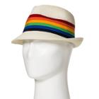 Target Pride Adult Striped Rainbow Straw Fedora - White, Adult Unisex