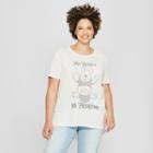Disney Women's Winnie The Pooh Plus Size Mo' Honey Mo' Problems Short Sleeve Graphic T-shirt (juniors') Ivory
