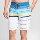 Men's Striped 10 Rapido Boardshorts - Goodfellow & Co Deep Blue