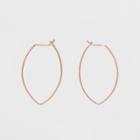 Rose Plated Open Wire Oval Shape Hoop Earrings 14kt - A New Day Rose