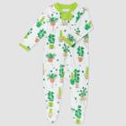 Honest Baby Organic Cotton Sleep N' Play - Newborn, Green/white