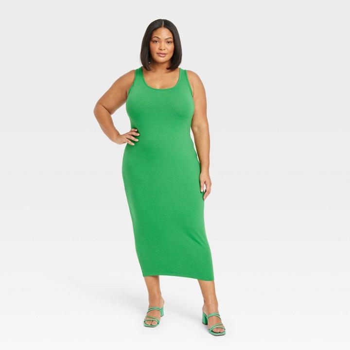 Women's Bodycon Sleeveless Dress - Ava & Viv Green