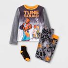 Boys' Space Jam Tune Squad 2pc Cozy Pajama Set With Socks - Gray